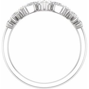 14K White 3/4 CTW Lab-Grown Diamond Contour Band