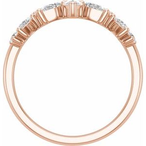 14K Rose 3/4 CTW Lab-Grown Diamond Contour Band