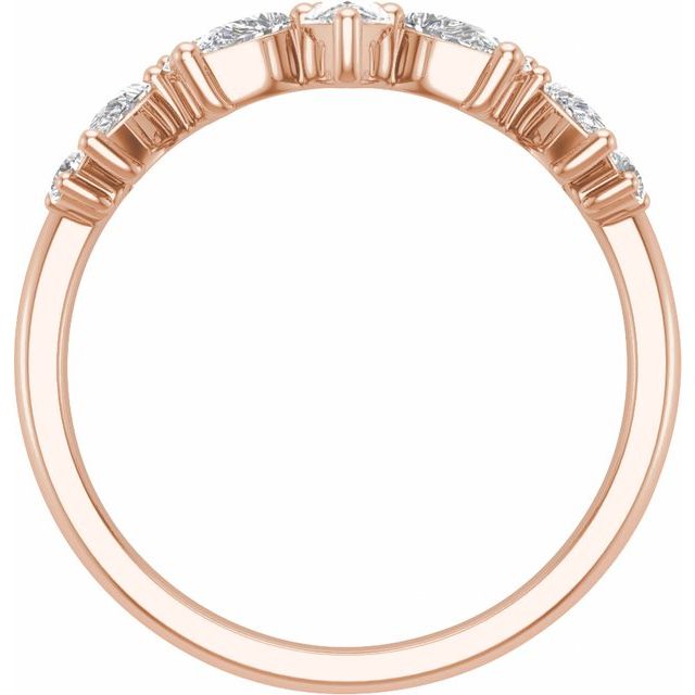 14K Rose 3/4 CTW Lab-Grown Diamond Contour Band