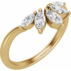 14K Yellow 3/8 CTW Lab-Grown Diamond Contour Band
