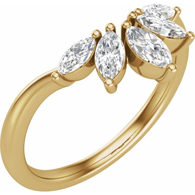 14K Yellow 3/8 CTW Lab-Grown Diamond Contour Band