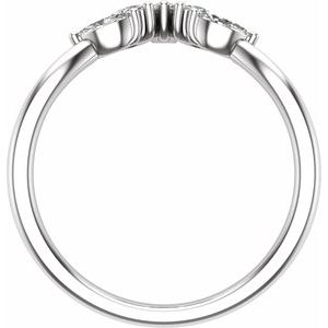 14K White 3/8 CTW Lab-Grown Diamond Contour Band