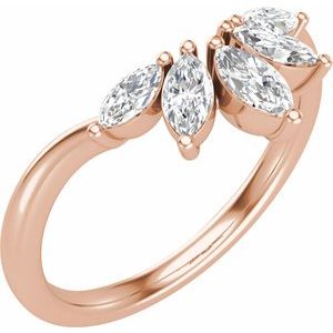 14K Rose 3/8 CTW Lab-Grown Diamond Contour Band