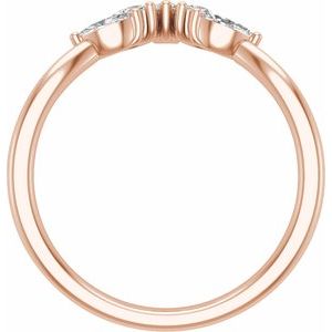 14K Rose 3/8 CTW Lab-Grown Diamond Contour Band