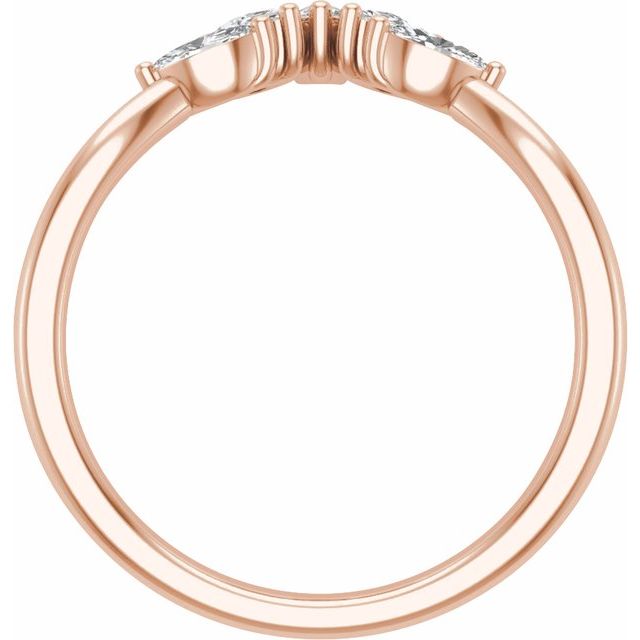 14K Rose 3/8 CTW Lab-Grown Diamond Contour Band
