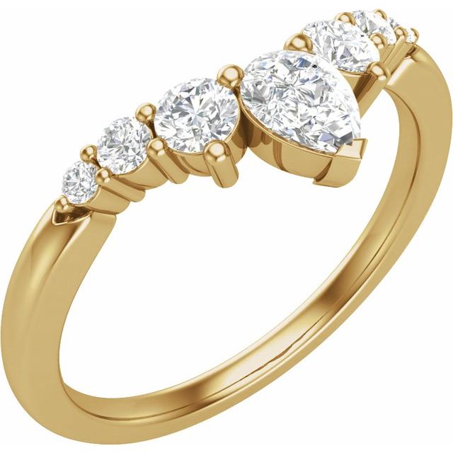 14K Yellow 1/2 CTW Lab-Grown Diamond Contour Band