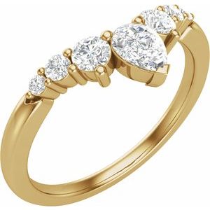 14K Yellow 1/2 CTW Lab-Grown Diamond Contour Band