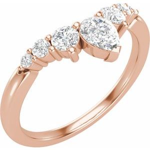 14K Rose 1/2 CTW Lab-Grown Diamond Contour Band