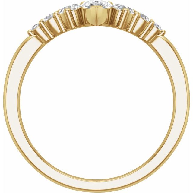 14K Yellow 1/2 CTW Lab-Grown Diamond Contour Band