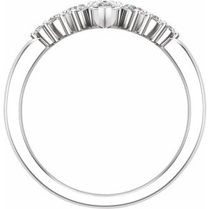 14K White 1/2 CTW Lab-Grown Diamond Contour Band