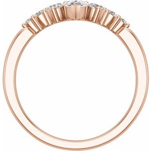14K Rose 1/2 CTW Lab-Grown Diamond Contour Band