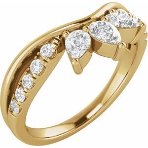 14K Yellow 1/2 CTW Lab-Grown Diamond Contour Band