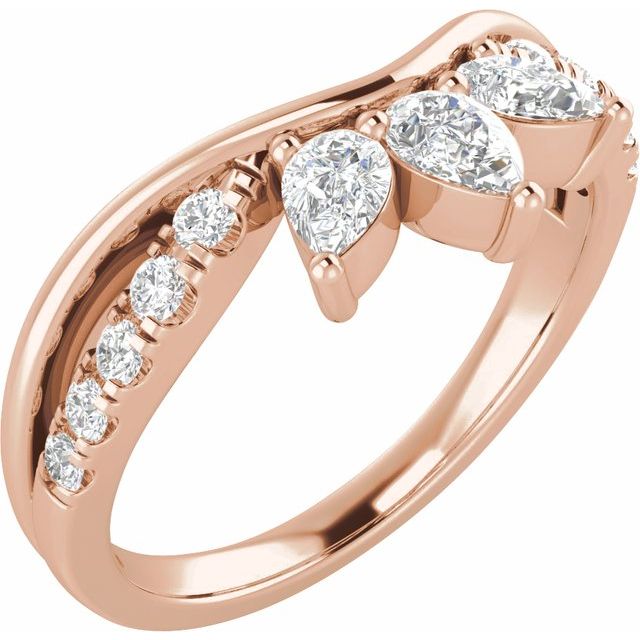 14K Rose 1/2 CTW Lab-Grown Diamond Contour Band