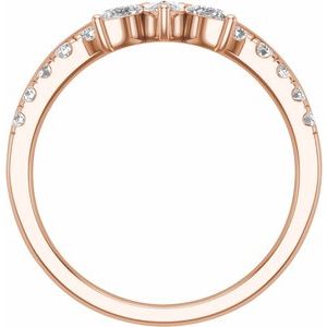 14K Rose 1/2 CTW Lab-Grown Diamond Contour Band