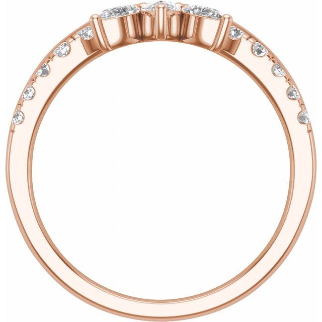 14K Rose 1/2 CTW Lab-Grown Diamond Contour Band