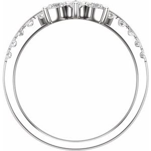 14K White 1/2 CTW Lab-Grown Diamond Contour Band