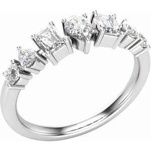 14K White 9/10 CTW Lab-Grown Diamond Anniversary Band