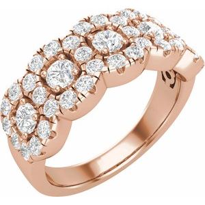 14K Rose 1 1/5 CTW Lab-Grown Diamond Anniversary Band