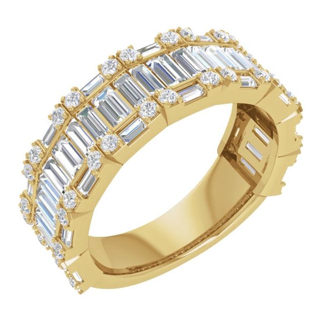 14K Yellow 2 CTW Lab-Grown Diamond Anniversary Band