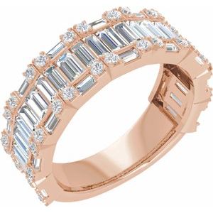 14K Rose 2 CTW Lab-Grown Diamond Anniversary Band