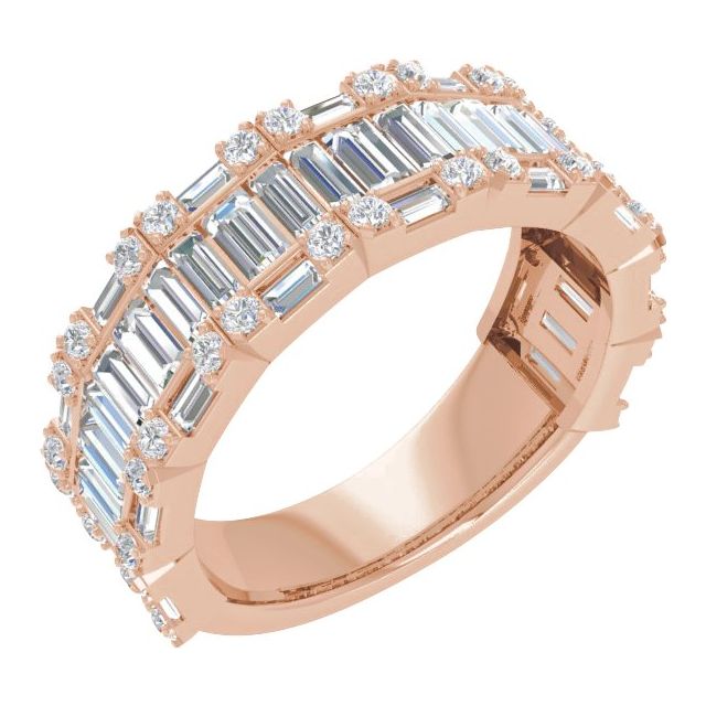 14K Rose 2 CTW Lab-Grown Diamond Anniversary Band