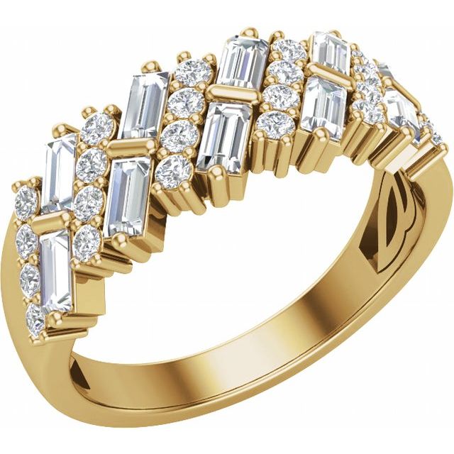 14K Yellow 9/10 CTW Lab-Grown Diamond Anniversary Band
