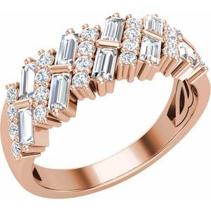 14K Rose 9/10 CTW Lab-Grown Diamond Anniversary Band