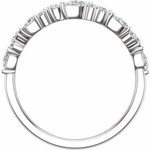 14K White 1 CTW Lab-Grown Diamond Contour Band
