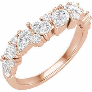 14K Rose 1 CTW Lab-Grown Diamond Contour Band