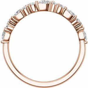14K Rose 1 CTW Lab-Grown Diamond Contour Band