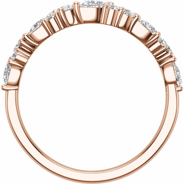 14K Rose 1 CTW Lab-Grown Diamond Contour Band