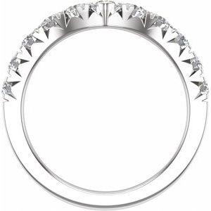 14K White 1 CTW Lab-Grown Diamond Contour Band