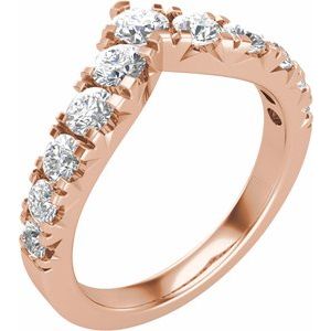 14K Rose 1 CTW Lab-Grown Diamond Contour Band