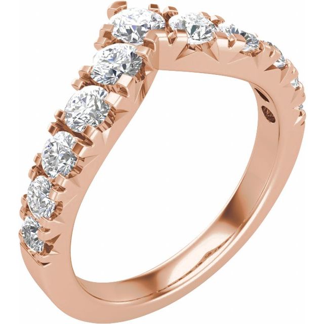 14K Rose 1 CTW Lab-Grown Diamond Contour Band