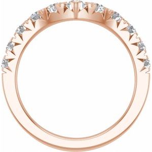 14K Rose 1 CTW Lab-Grown Diamond Contour Band