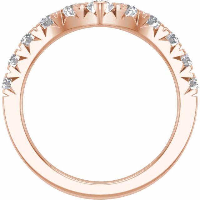 14K Rose 1 CTW Lab-Grown Diamond Contour Band