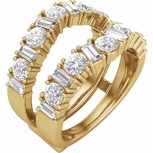 14K Yellow 2 CTW Lab-Grown Diamond Ring Guard