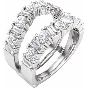 14K White 2 CTW Lab-Grown Diamond Ring Guard
