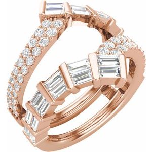 14K Rose 1 1/4 Lab-Grown Diamond Ring Guard