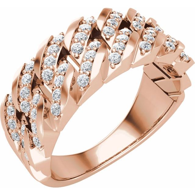 14K Rose 3/4 CTW Lab-Grown Diamond Band
