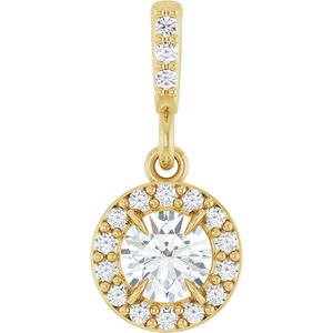 14K Yellow 1/3 CTW Lab-Grown Diamond Halo-Style Pendant