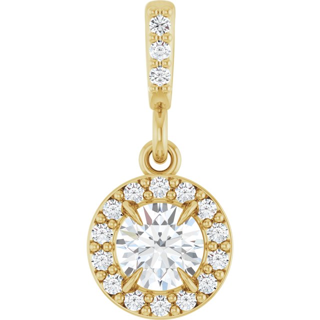 14K Yellow 1/3 CTW Lab-Grown Diamond Halo-Style Pendant