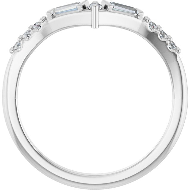 Platinum 1/4 CTW Lab-Grown Diamond Contour Band