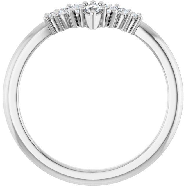 Platinum 1/6 CTW Lab-Grown Diamond Contour Band