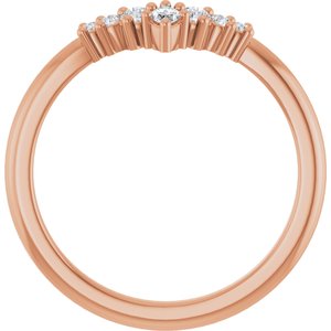 14K Rose 1/6 CTW Lab-Grown Diamond Contour Band