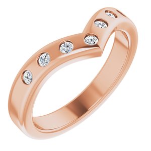 14K Rose 1/5 CTW Lab-Grown Diamond Contour Band
