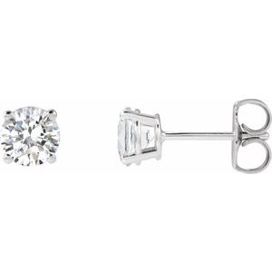 14K White 1 CTW Lab-Grown Diamond Stud Earrings