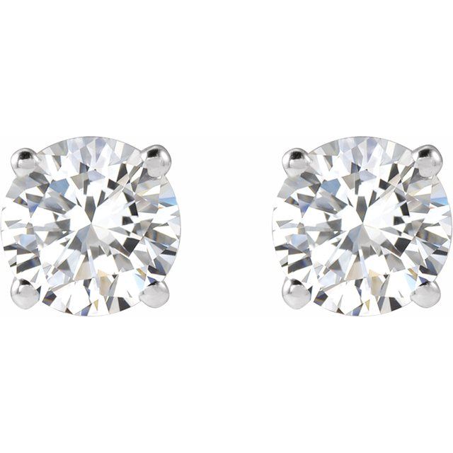 14K White 1 CTW Lab-Grown Diamond Stud Earrings