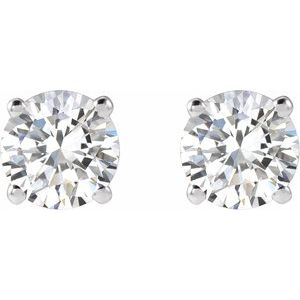 14K White 1 CTW Lab-Grown Diamond Stud Earrings