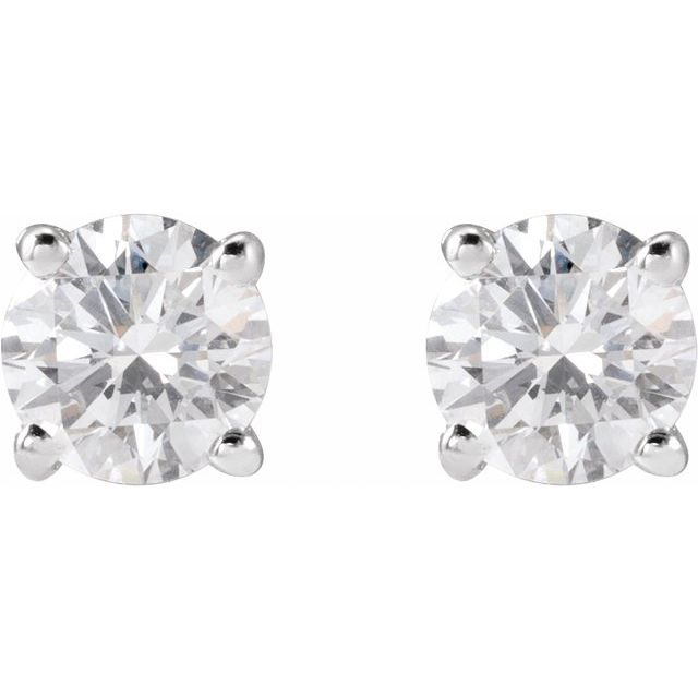 14K White 3/4 CTW Lab-Grown Diamond Stud Earrings
